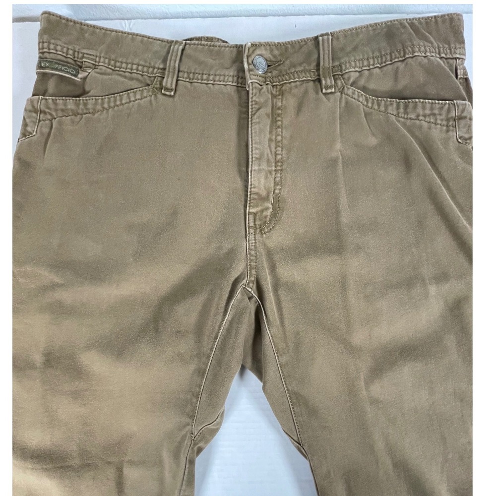 ExOfficio Mens Cargo Pants Flat‎ Front Chino Style Tan W36 L32